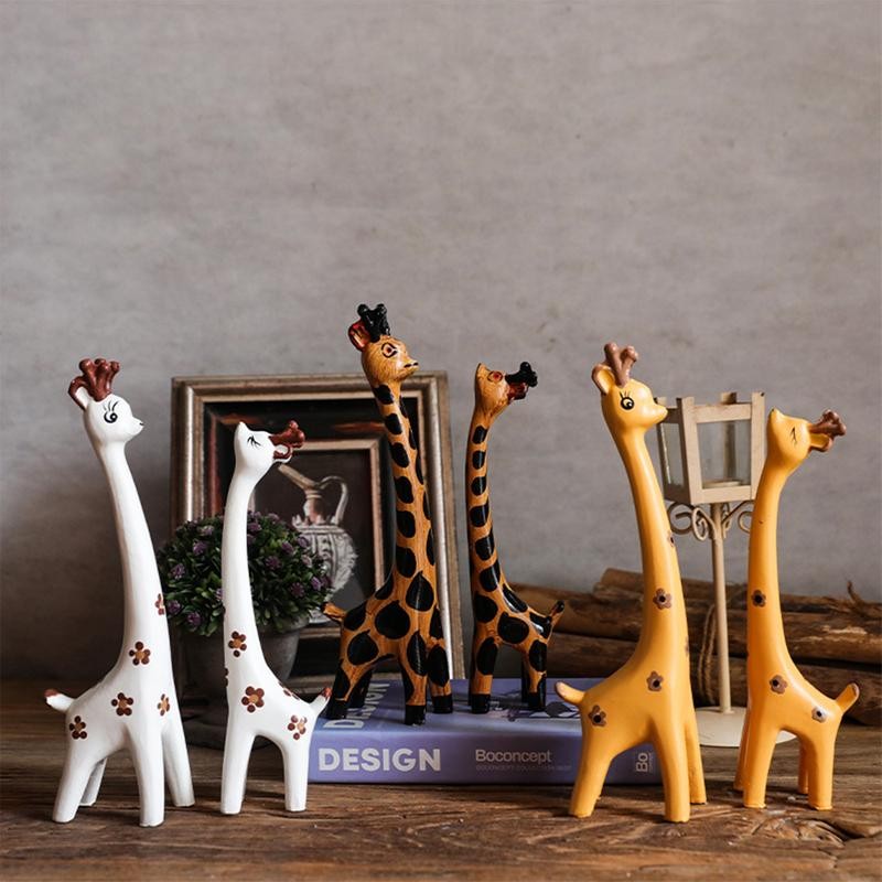 Giraffe Statue Hand Carved Wooden Giraffe Sculpture decorative giraffe figurine wooden giraffe sculp