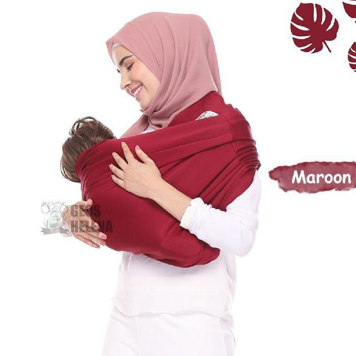 Snobby Baby - Geos Helena Premium Gendongan Kaos Maroon / Gendongan Bayi Kekinian