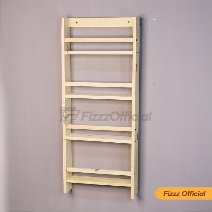 Rak Buku 4 Susun Penyimpanan Tempel Dinding Bahan Kayu Jati Belanda