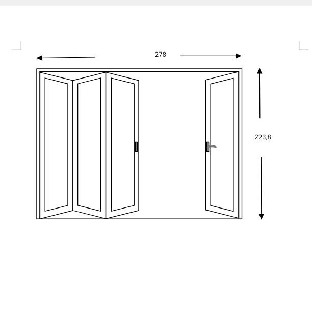 Pesanan pintu lipat aluminium 4 daun (Bu. Maria)