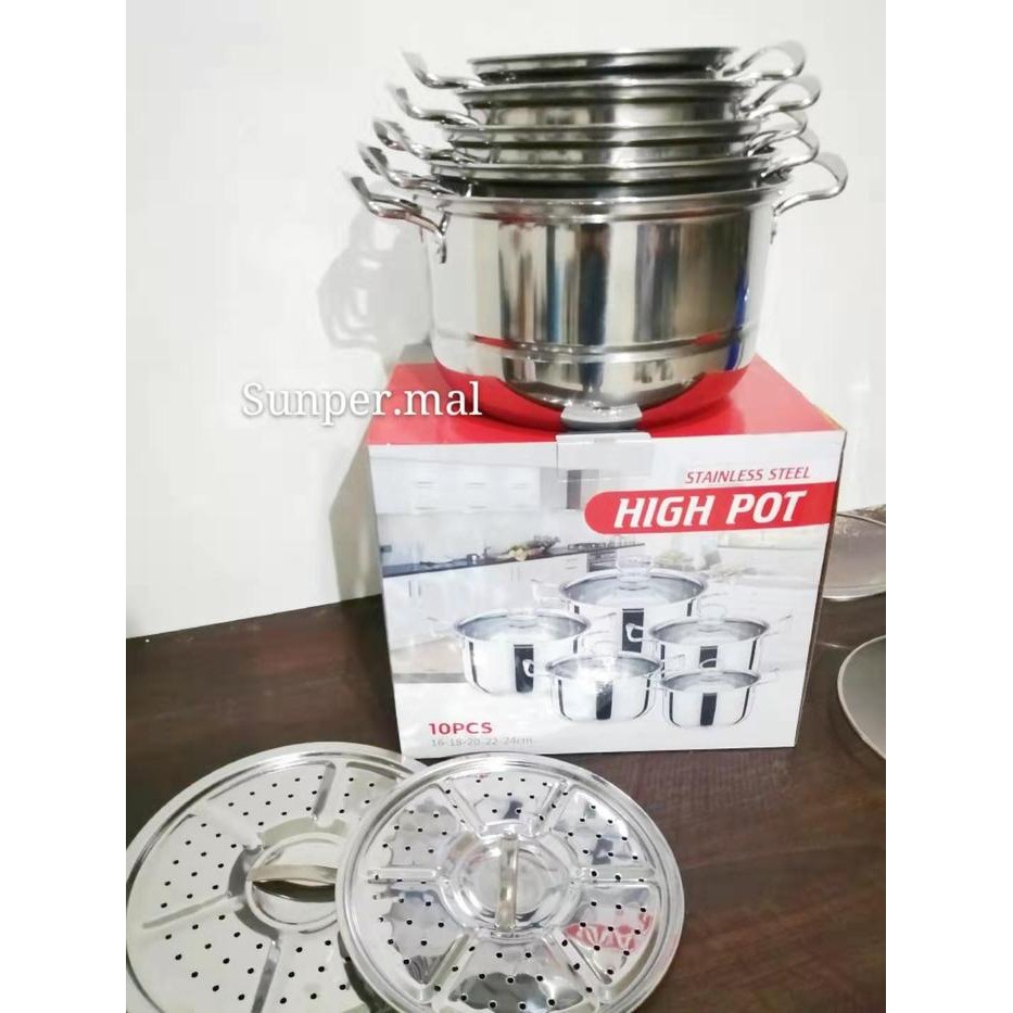Panci Set Stainless Tebal isi 5set