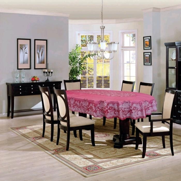 taplak meja makan jumbo anti air bentuk lonjong 6-8 kursi Taplak Meja Tahan air Dekorasi