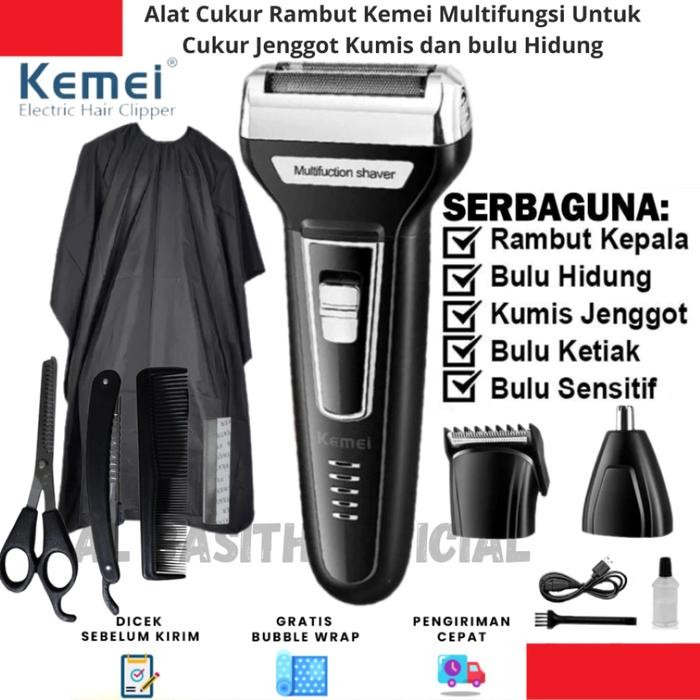 Alat Cukur Rambut Elektrik Kemei Original / Mesin Cukur Rambut Cas