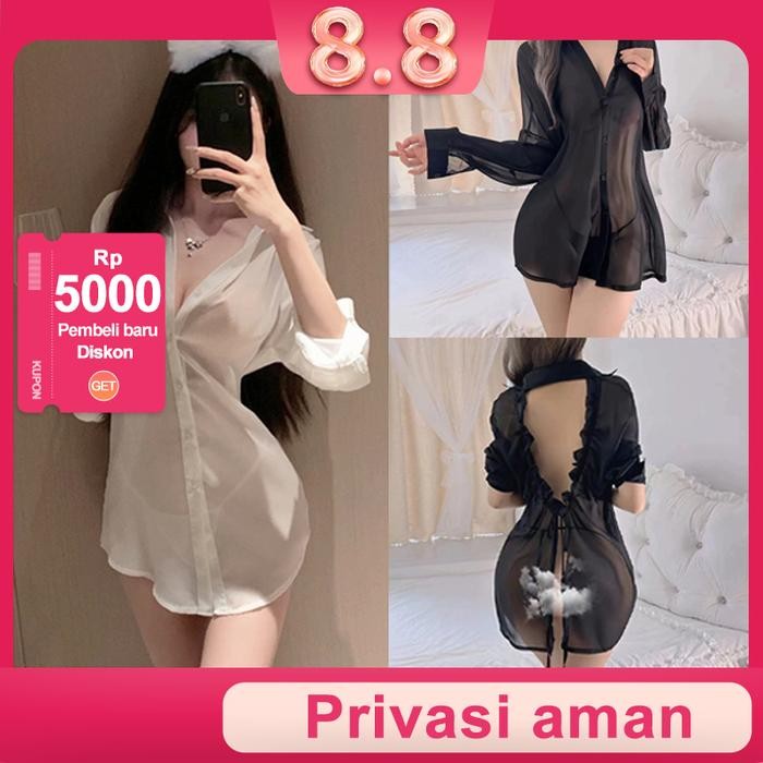 SEXY MYLADYLingery kemeja wanita pakaian dalam sexy transparan baju piyama big size piyama baju