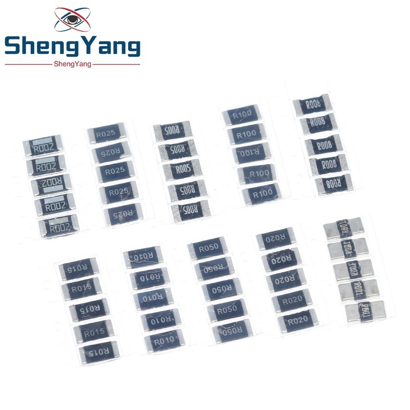 IMPORT 50PCS Alloy resistances 2512 SMD Resistors Samples kit ,10 kindsX5pcs=50pcs R001 R002 R005