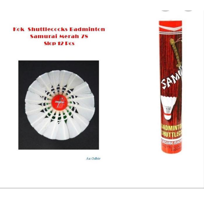 Kok bulutangkis Samurai merah - shuttlecock badminton