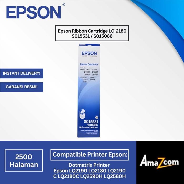 m8lx- Epson Ribbon Cartridge Lq2180 Lq 2180 2190 S015531 S015086