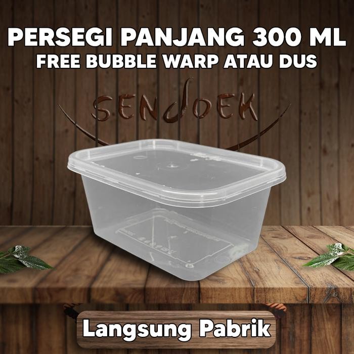 DJJ THINWALL KOTAK PANJANG 300 ML - 300ML PERDUS - FOOD CONTAINER BOX