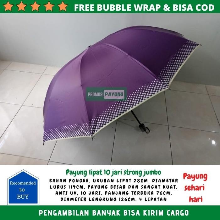 PAYUNG LIPAT BESAR 10 JARI STRONG JUMBO ANTI UV PAYUNG BESAR DAN PAYUNG KUAT FREE BUBBLE WRAP BISA