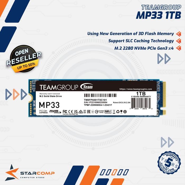 Teamgroup MP33 1TB M.2 NVMe 2280 Gen3x4 SSD