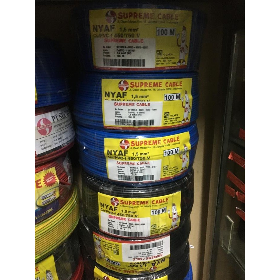 Kabel Listrik Serabut Nyaf Af 1.5 1,5 1X1.5 Mm Supreme @100 Meter