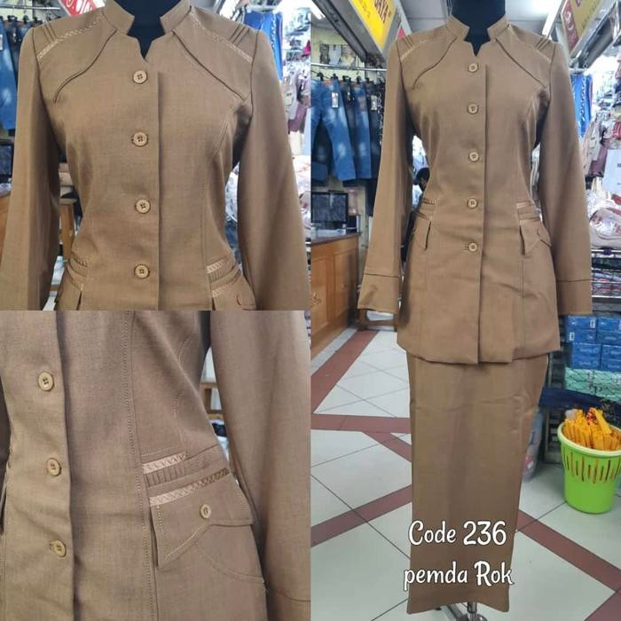 TERMURAH BAJU SERAGAM PEMDA PNS KHAKI WANITA READY STOCK