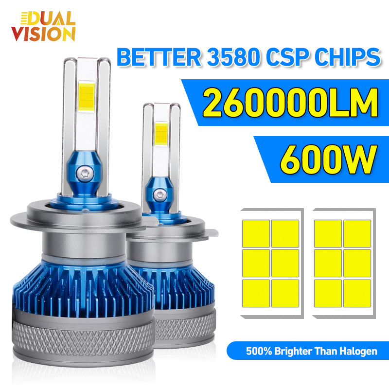260000LM H7 H4 Led Car Headlights Bulb Canbus 600W H1 H8 H11 Auto