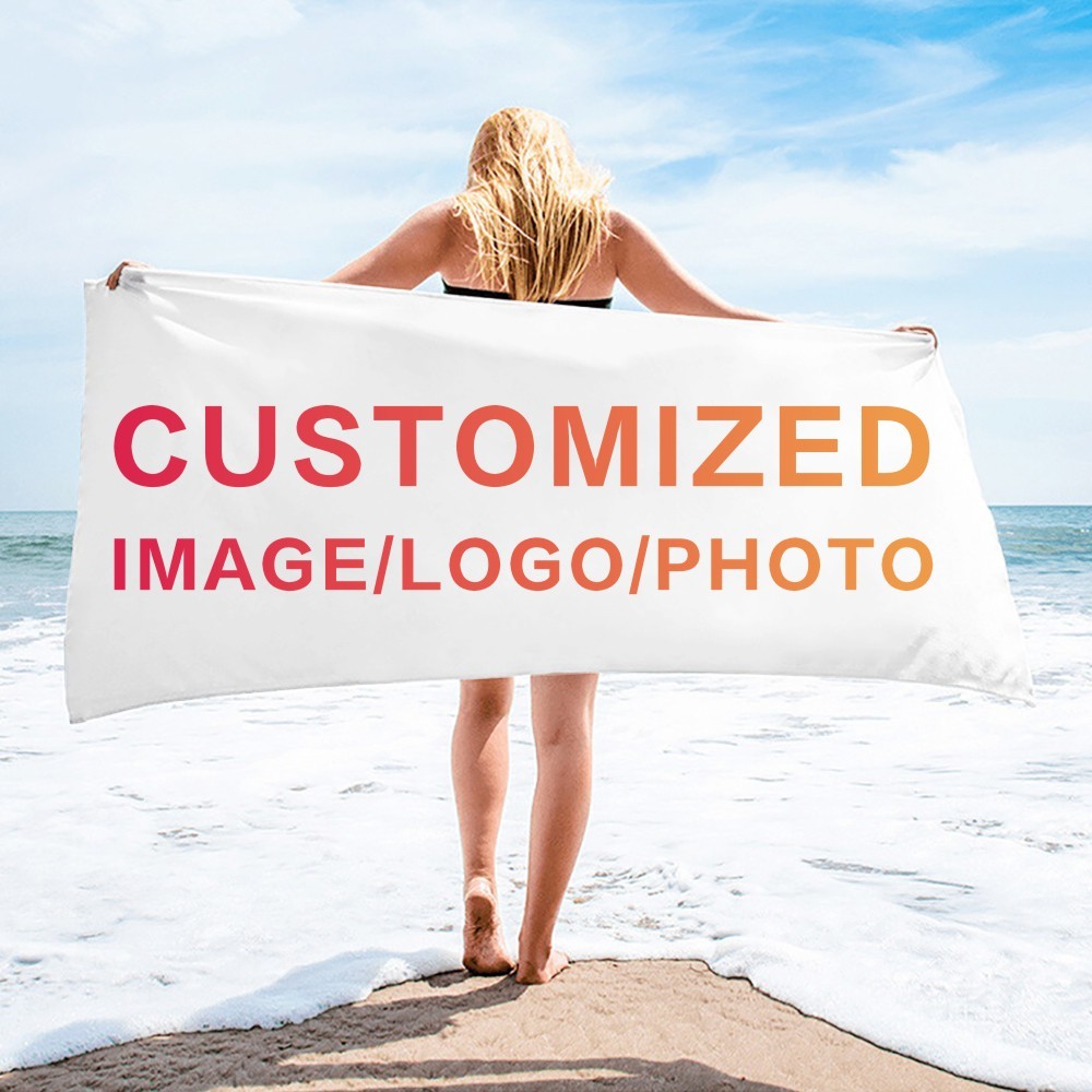 Customized Logo Photo Beach Towel Summer Towel Bathroom Towel Swimming Christmas Towel Travel Beach 