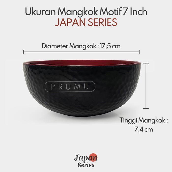 nwmi- Prumu Melamin Mangkok Jepang 7 Inch - Mangkok Ramen - Mangkok Bakso - Mangkok Cafe -