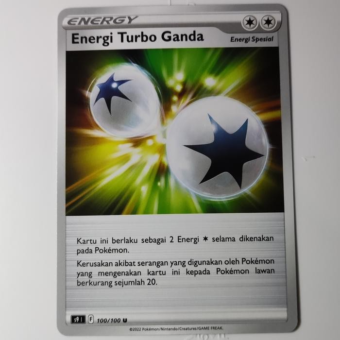 j225- Energi Turbo Ganda U 100/100 S9 Pokemon Tcg Indonesia