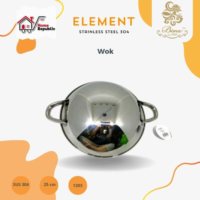 BIMA ELEMEN WAJAN STAINLESS STEEL 25 CM STAINLESS 304 1203