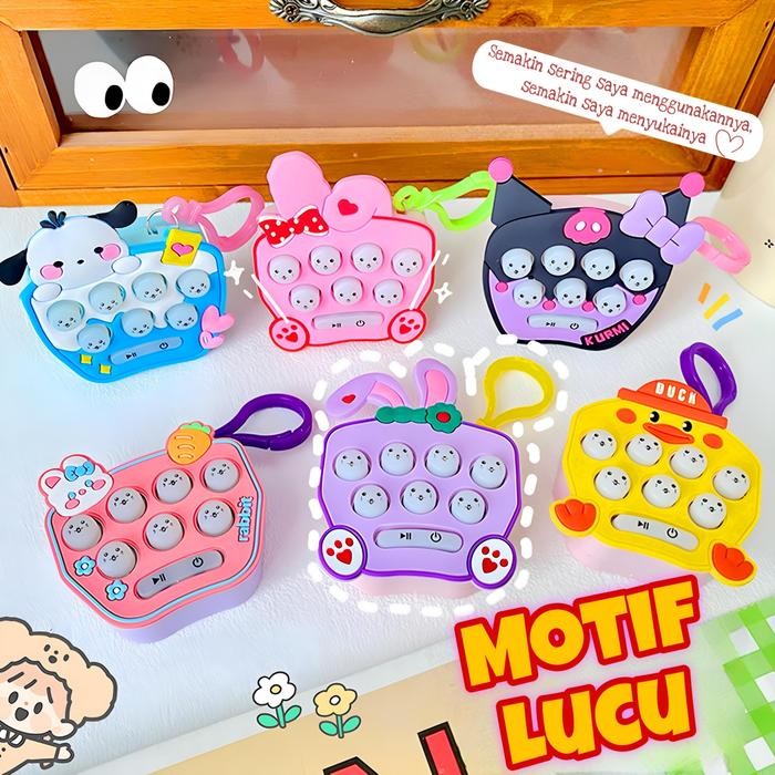 ahxj- Jam Tangan Anak Lucu Pop It Elektrik Mini Gantungan Kunci