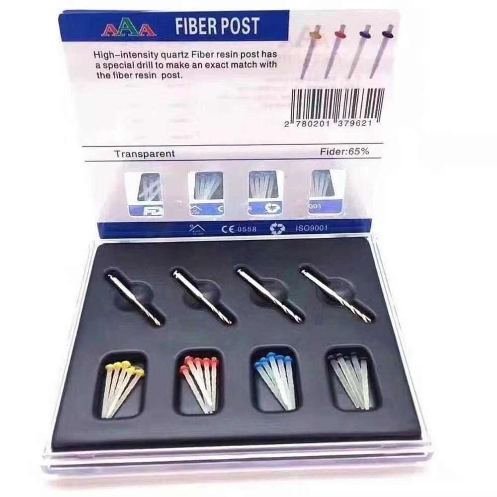 Nigf 20Pcs/Box Dental Fiber Posts Straight Screw Quartz Glass Fiber Resin Post Root Canal Pile