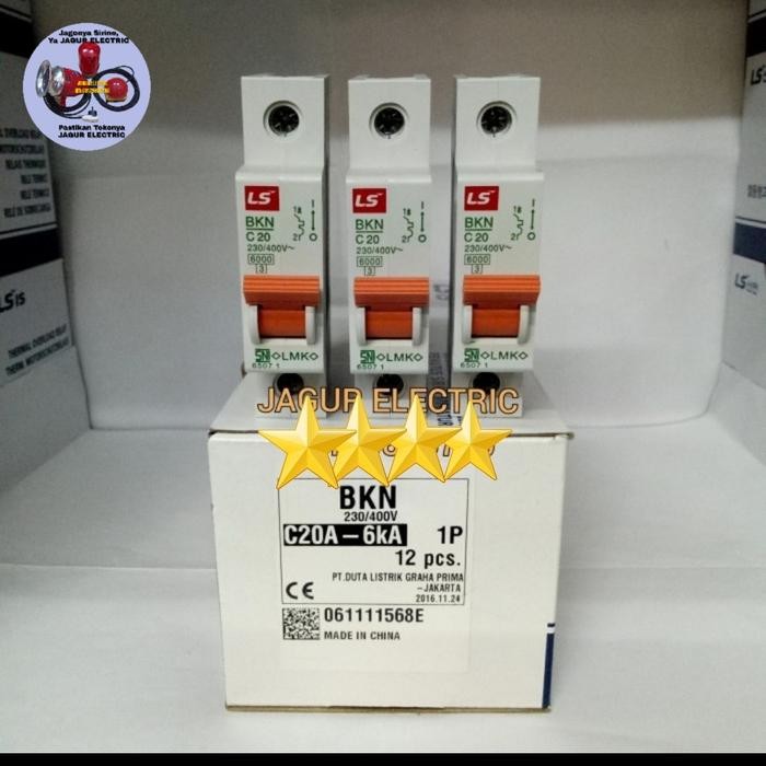 MCB 20A-1P/BKN C20A-6KA-1P MCB 20 AMPERE -1P LS ORIGINAL