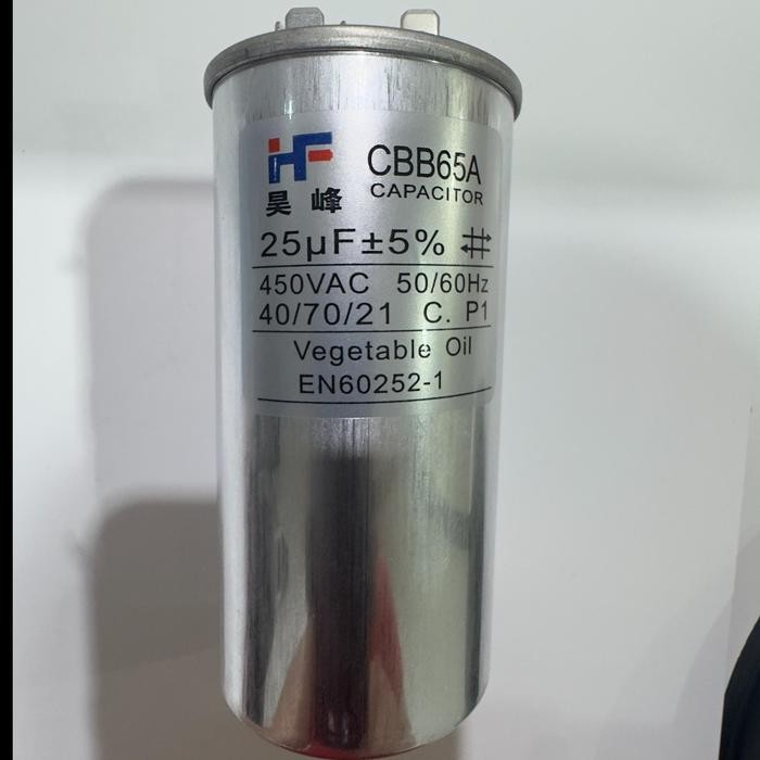 GARANSI READY CBB65 25UF KAPASITOR CBB65 CBB65A AC KULKAS GENSET CAPASITOR BULAT SOCKET PIN