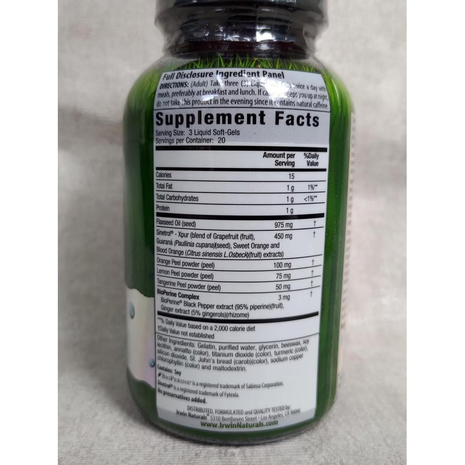 jsj7- Irwin Naturals Stored Fat Belly Burner 60 Liquid Softgels Bakar Lemak