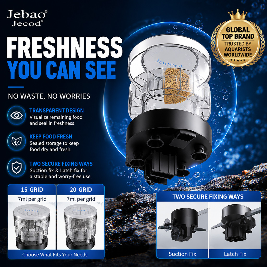 Jebao Jecod DRF15 DRF20 Automatic Fish Feeder APP Control Smart Aquarium Auto Feeder LCD Timer Food