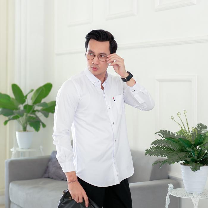 Lowkey Kemeja Pria Dewasa Pj 15 Putih Kemeja Pria Lengan Panjang Kemeja Pria Keren Outfit Kemeja