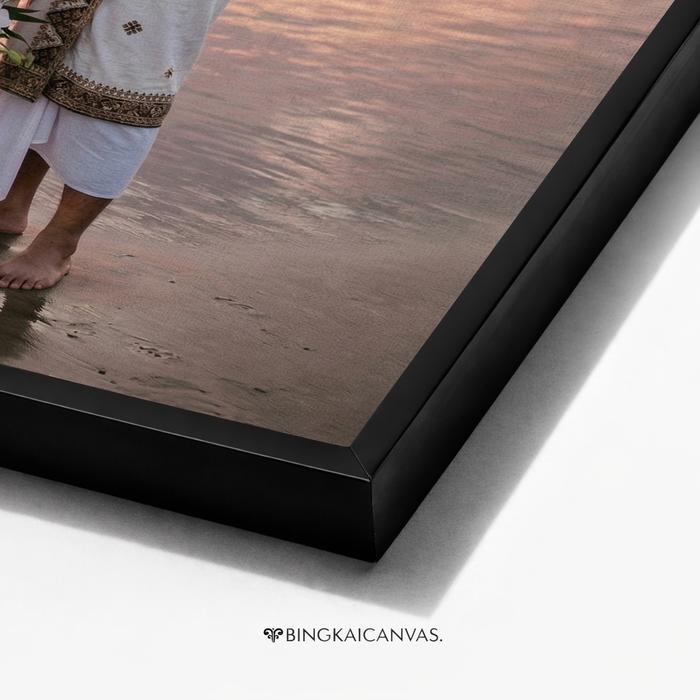 Cetak Foto Bingkai Kanvas 10R - 20R Frame Minimalis Putih Aestethic Varian Ukuran Pasti Promo
