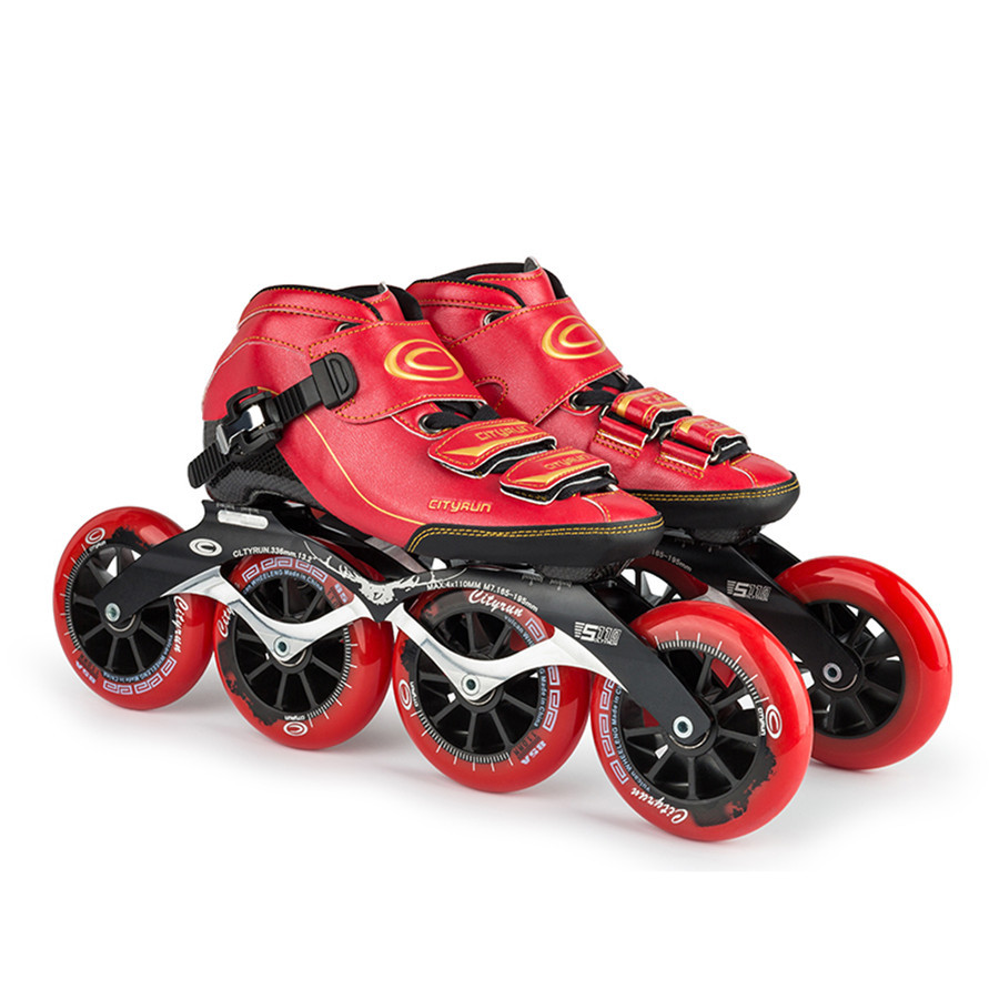 Cityrun Speed Inline Skates Carbon Fiber Professional Competition Skates 4 Wheels Racing Skating