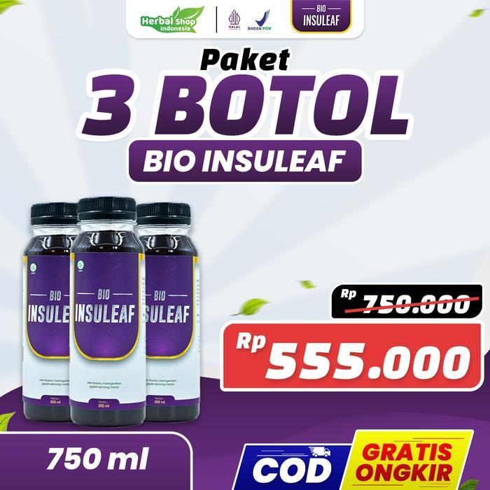 BIO INSULEAF ORIGINAL 3 BOTOL- Bebas gula