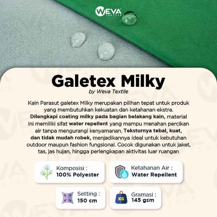 BERKUALITAS GALETEX MILKY Bahan Kain Parasut Taslan Milky Waterproof Kain Jaket Weva Textile