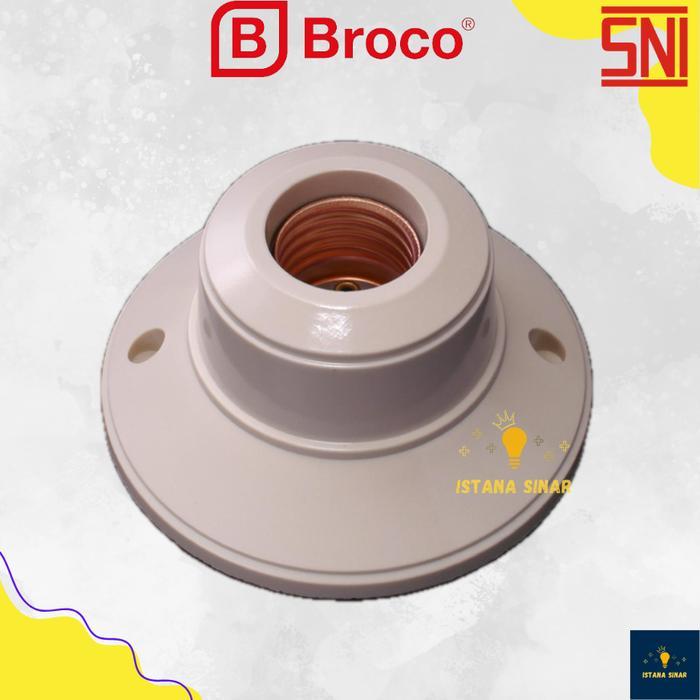 BROCO Fitting plafon bulat cream Fiting lampu piting mangkok 1212 fiting lampu
