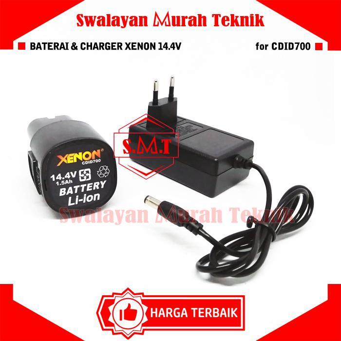 Paket Baterai Charger Xenon 14Volt Cdid700 Bor Beton Impact