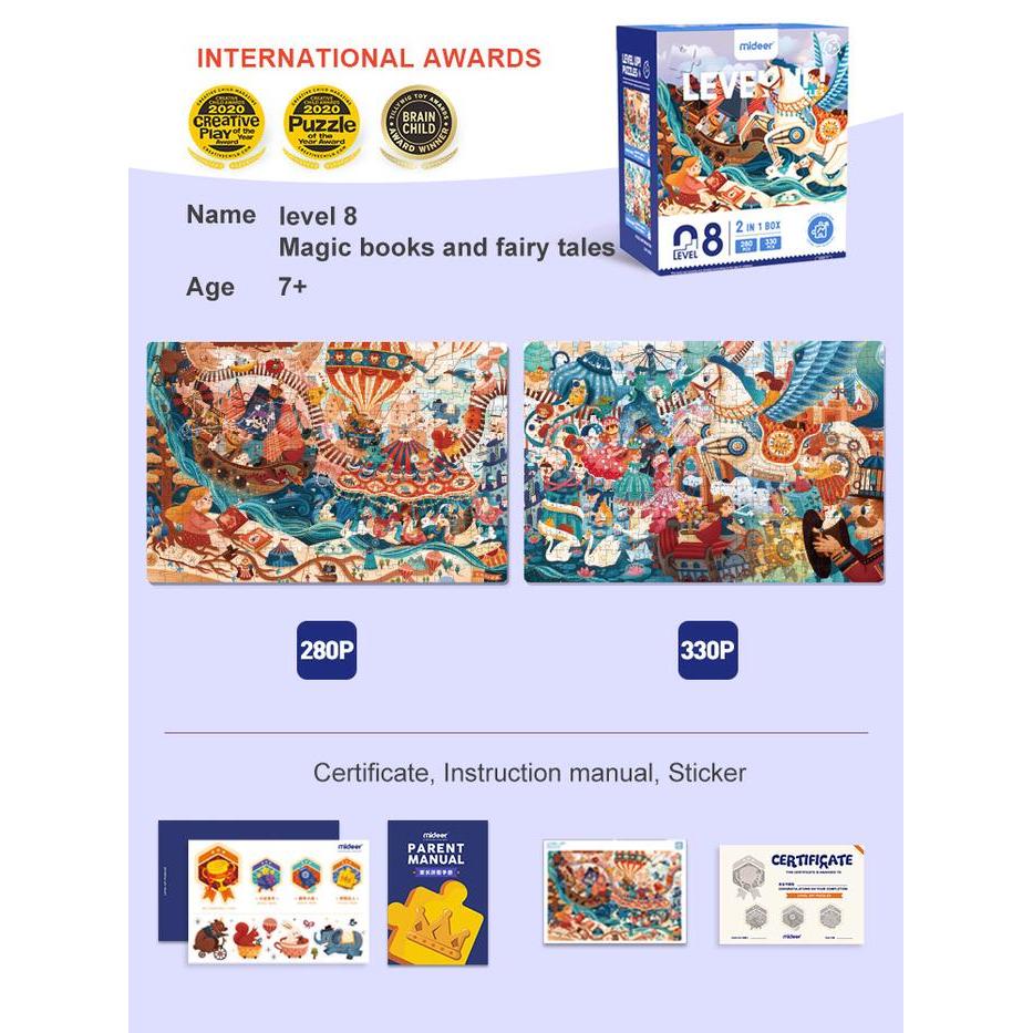 Mideer Level Up Puzzle Level 8 Magic Book And Fairy Mainan Edukasi 3D