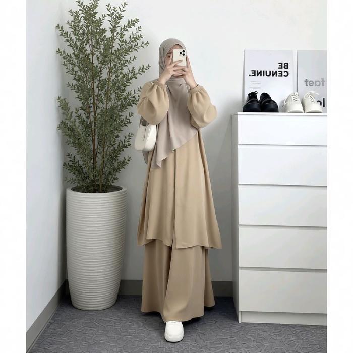gamis tunik oneset rok anti uv remaja terbaru