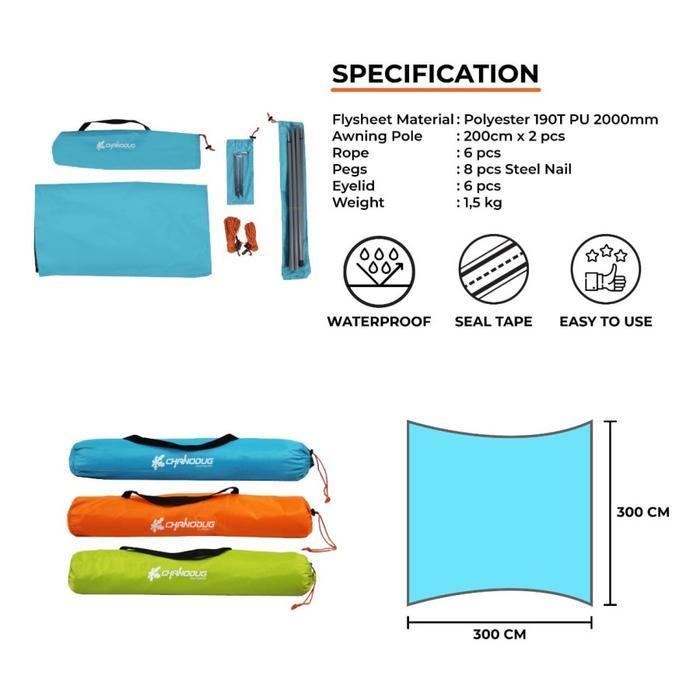 Consina Hike - Chanodug Flysheet Set 3 X 3M Canopy Untuk Camping Outdoor