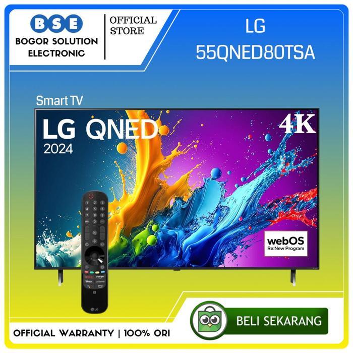 TV LG QNED80 55 Inch 4K UHD Smart WebOS 24 LG 55QNED80TSA LG 55QNED80 [RESMI]