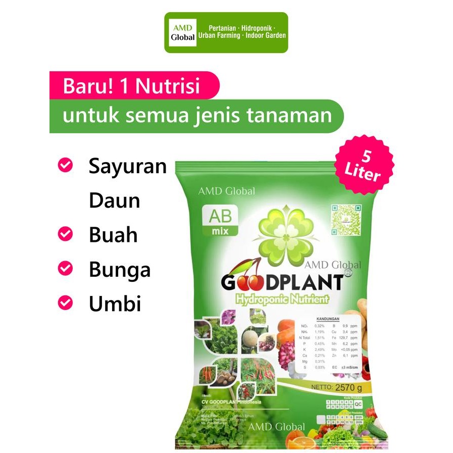 

Promo Ab Mix Nutrisi Hidroponik Goodplant 5 Liter Untuk Sayur Sayuran Daun / Buah / Umbi / Bunga