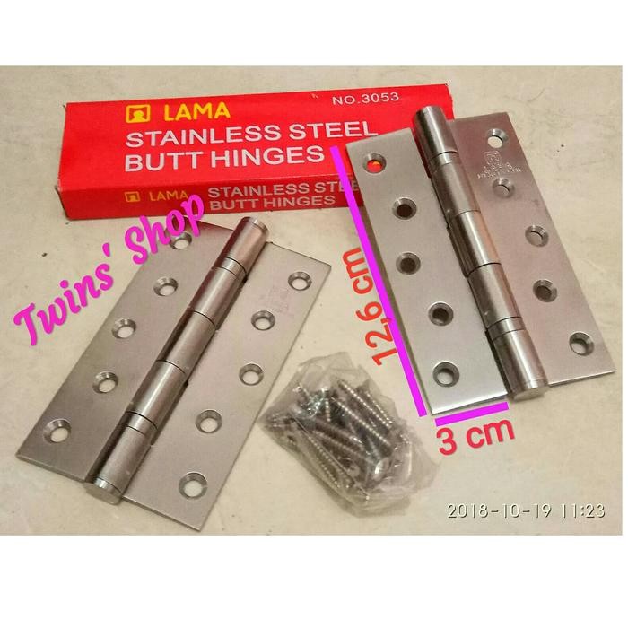Engsel 5 inch Merk Lama Stainless Steel / Engsel Pintu Utama