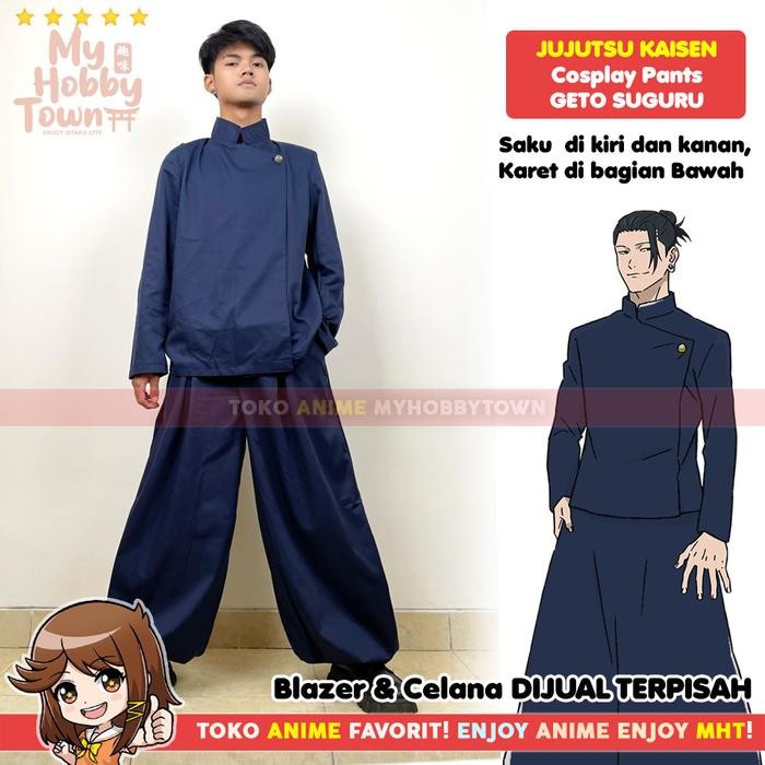 Celana Cosplay Anime Gakuran Jujutsu Kaisen Geto Suguru