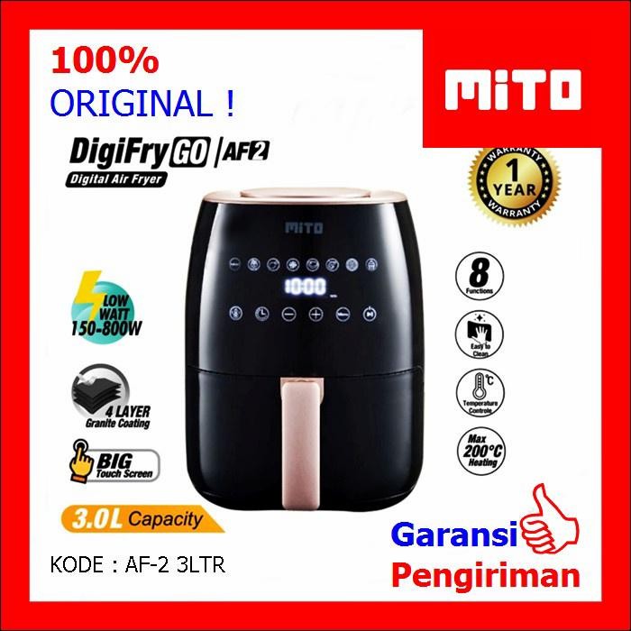 Air Fryer Digital Mito Af2 Mito Air Fryer Af 2 Kapasitas 3 Liter