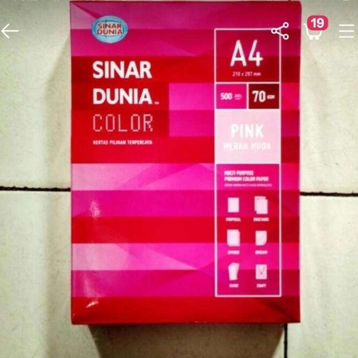 

NEW PRODUK KERTAS HVS SINAR DUNIA / SIDU PINK-MERAH KUNING HIJAU BIRU A4 70 GRAM WARUNG ARA67