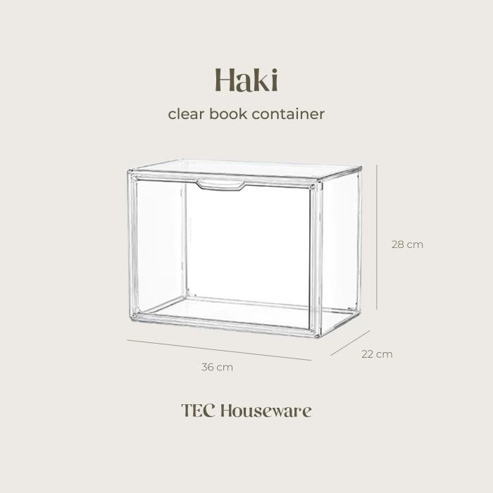 TECHAKI Transparent Acrylic Book Magazine Organizer Storage Box
