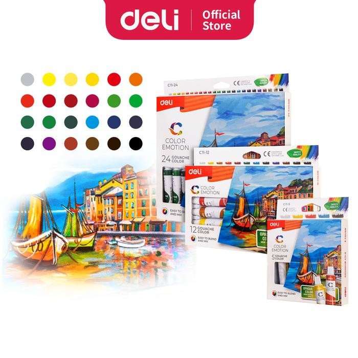 

Pilihan- Deli Cat Gouache / Cat Guas 5/12/24 Warna Kemasan Kotak 12Ml Ec11