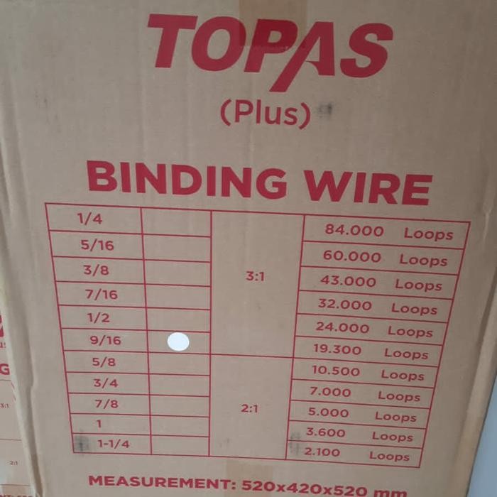 

RING KAWAT JILID 1IN 2:1 ROLL SPOOL SPIRAL TOPAS O-BINDING WIRE 1