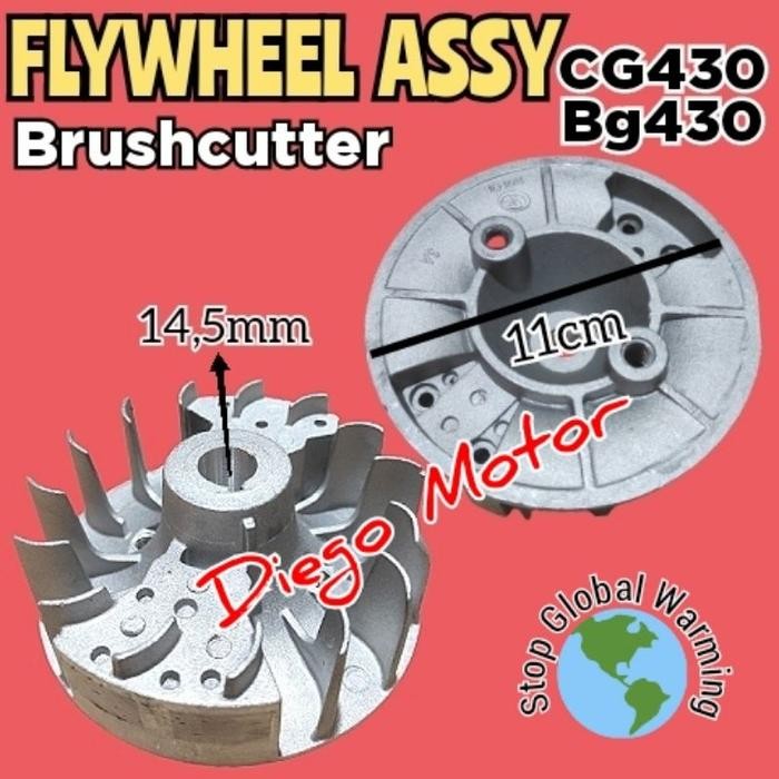 Cg430 Bg430 Flywheel Roda Angin Magnit Mesin Potong Rumput 2Tak Bor Tanah Matsumoto Auger Bio Pori