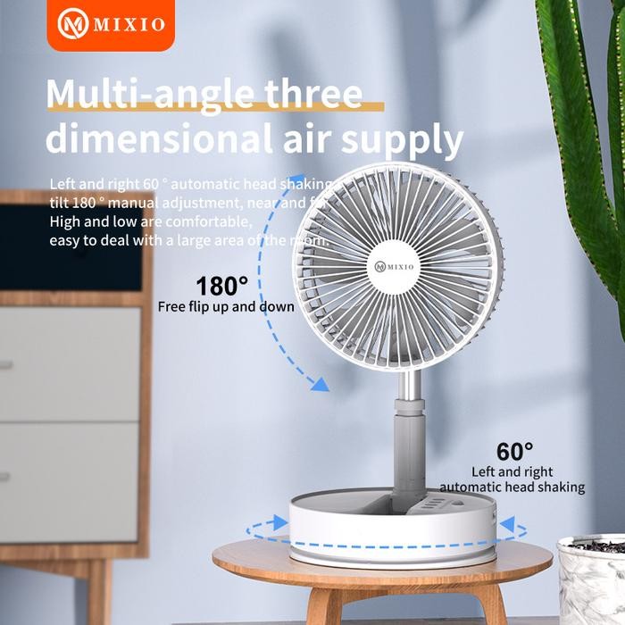 MIXIO P11 Kipas Angin Lipat Fan Portable Remote Control Auto Swing