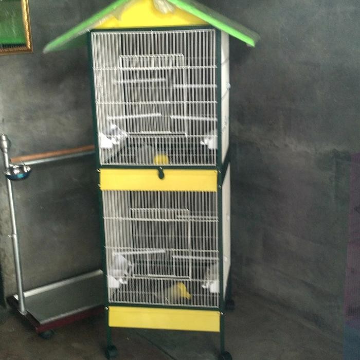 Kandang burung besi sekat atas bawah inport
