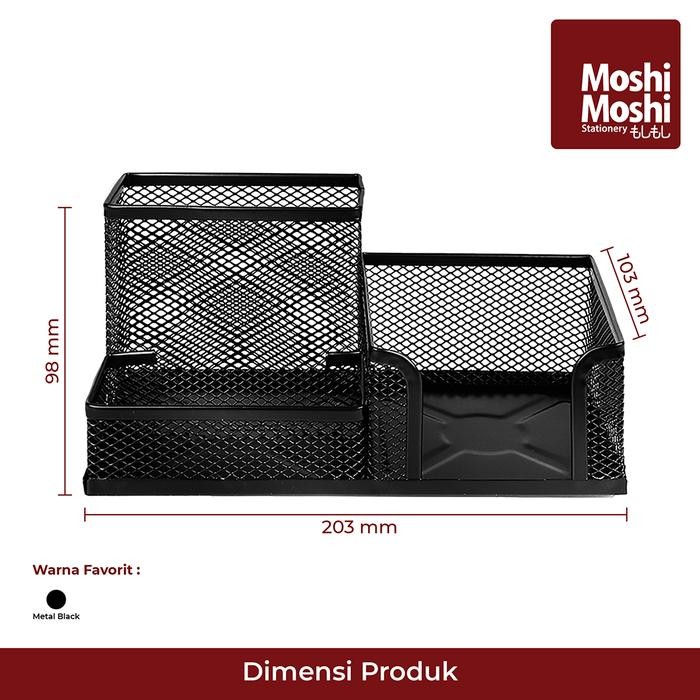 

Memo Holder Desk Set Tempat Pena Tulis Meja Kantor Jaring Besi 3 Sekat